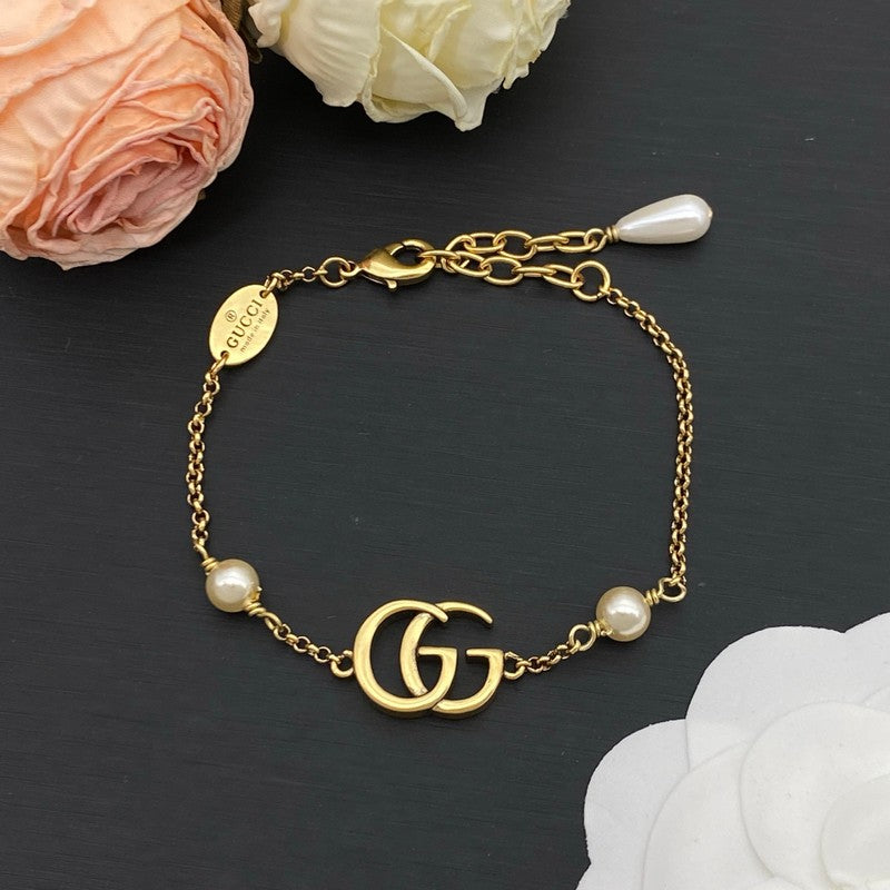 18K GG Pearl Chain Bracelet
