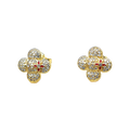 18K Louis Vivienne Diamond Earrings