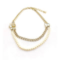 18K CC Pearls Crystals Necklace