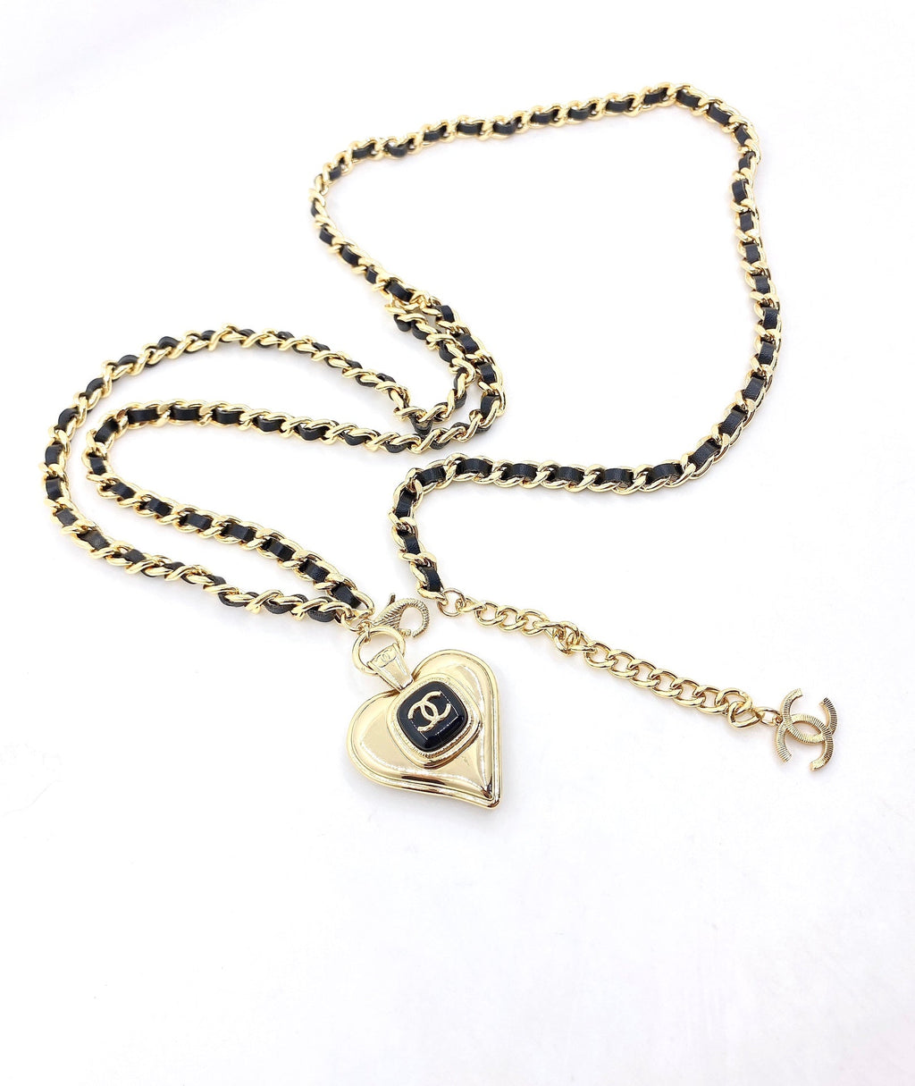 18K CC Heart Pendant Necklace