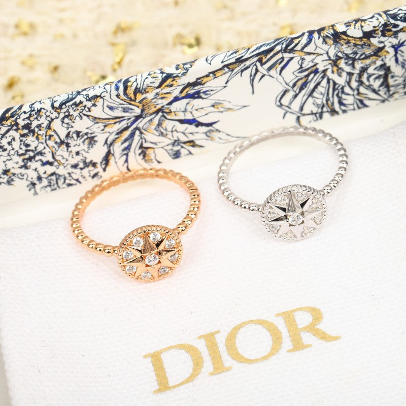 18K CD Compass Diamond Gold Ring