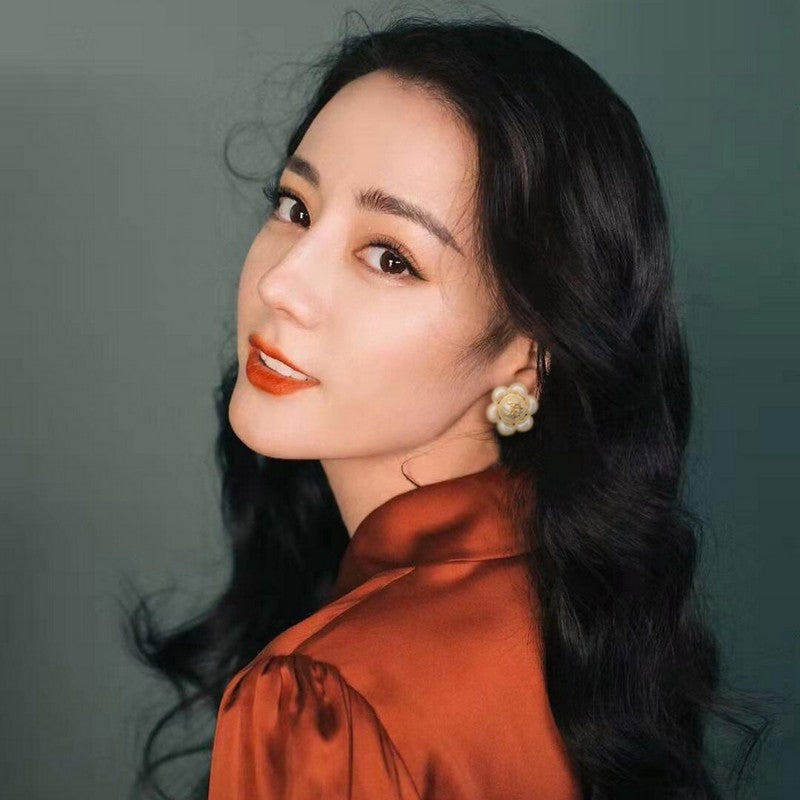 18K CC Flower Pearl Earrings