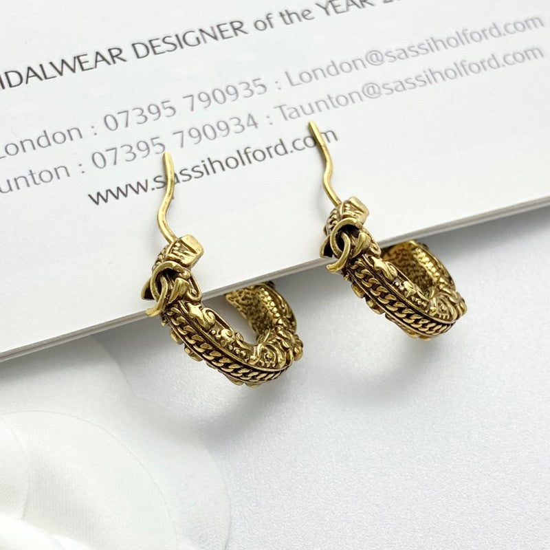 18K CC 24C Vintage Gold Earrings
