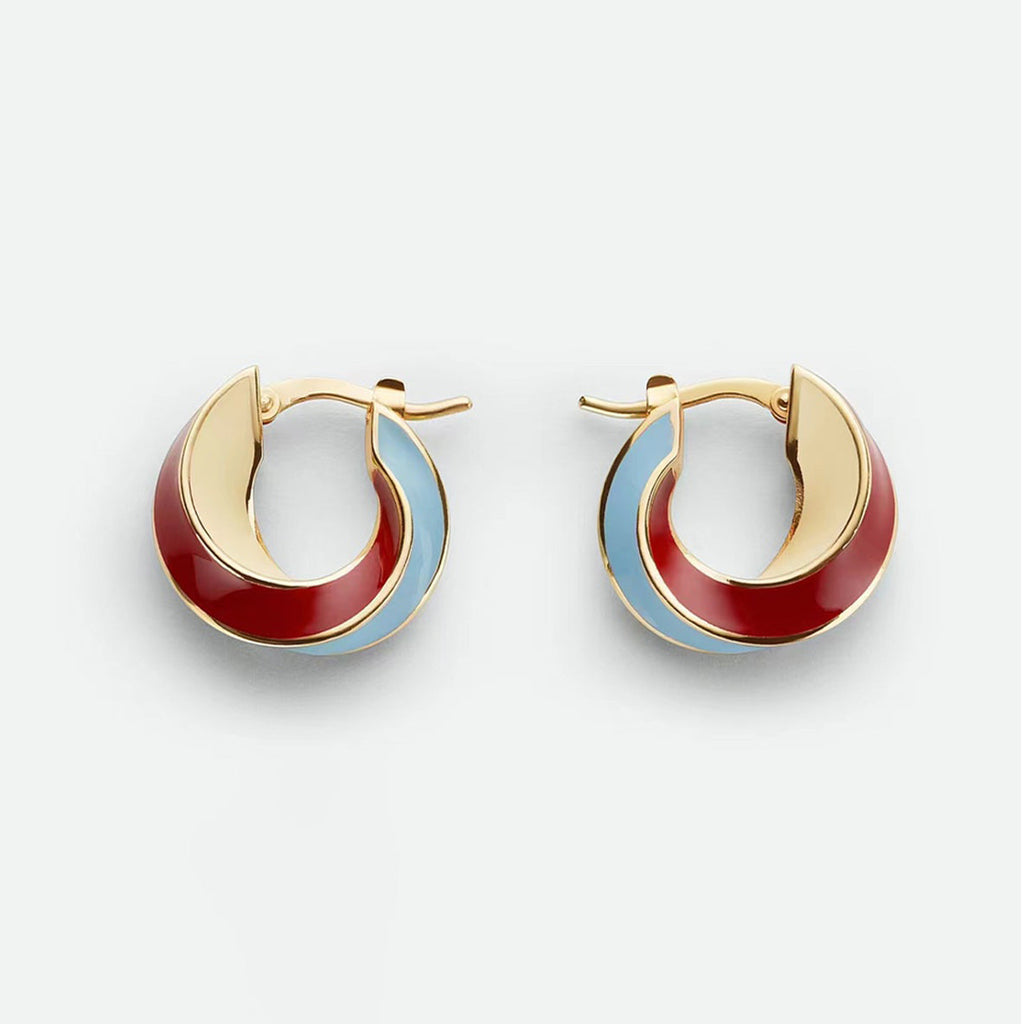 18K BV Twist Hoop Earrings