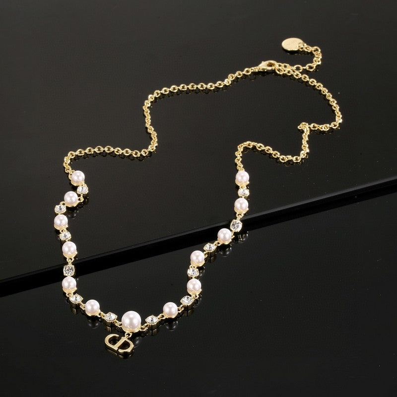 18K CD Pearl Chain Necklace