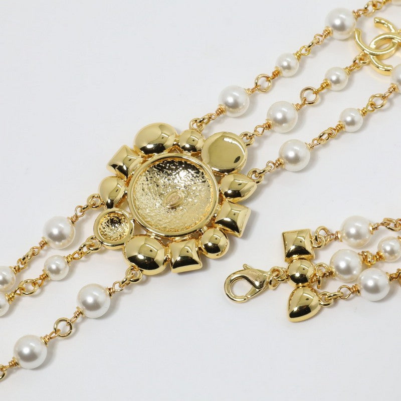 18K CC Color Crystal Long Pearl Necklace