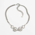 18K CC Heart Crystals Necklace