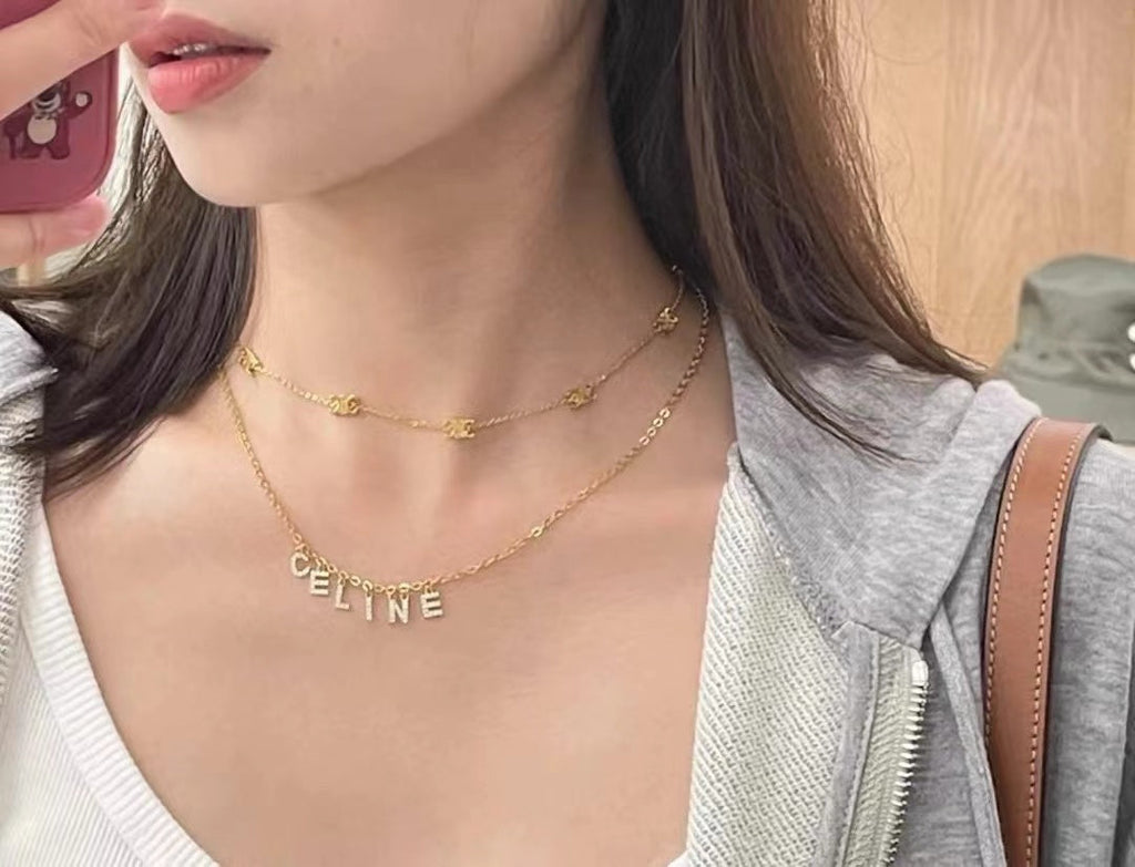 18K Triomphe Paris Strass Crystals Necklace