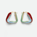 18K BV Twisted-triangle Hoop Earrings