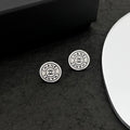 18K CC White Gold Earrings