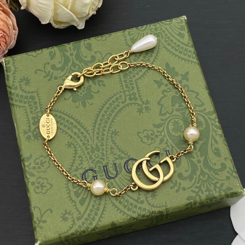 18K GG Pearl Chain Bracelet