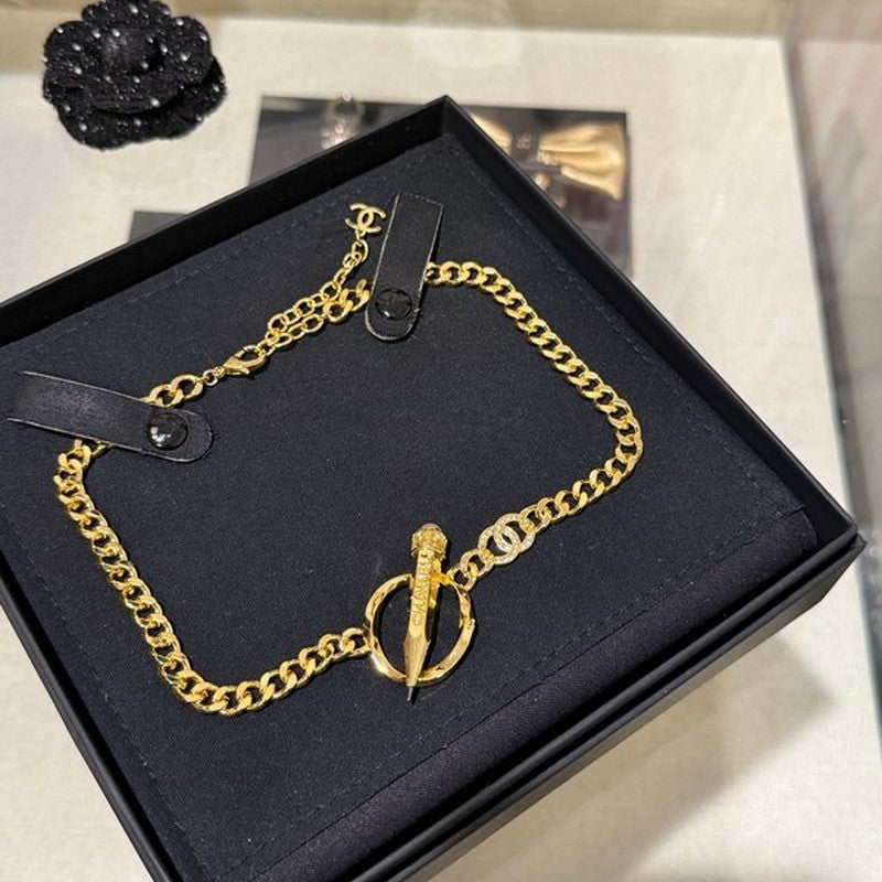 18K CC 25K Pen Choker Necklace