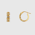 18K Double G Embellished Script Letter Earrings