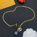 18K Louis Blue & White Ball Gold Necklace