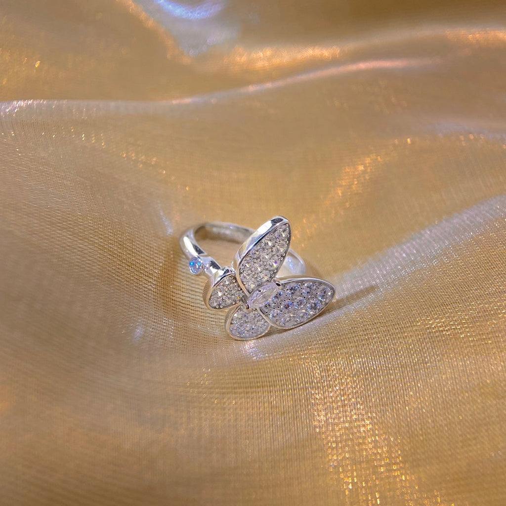 18K Two Butterfly Ring