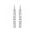 18K BB Typo Mirror Hoop Crystals Earrings