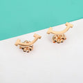 18K T Smile Diamond Earrings