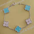 18K Vintage Alhambra Five Motifs Agate Bracelet