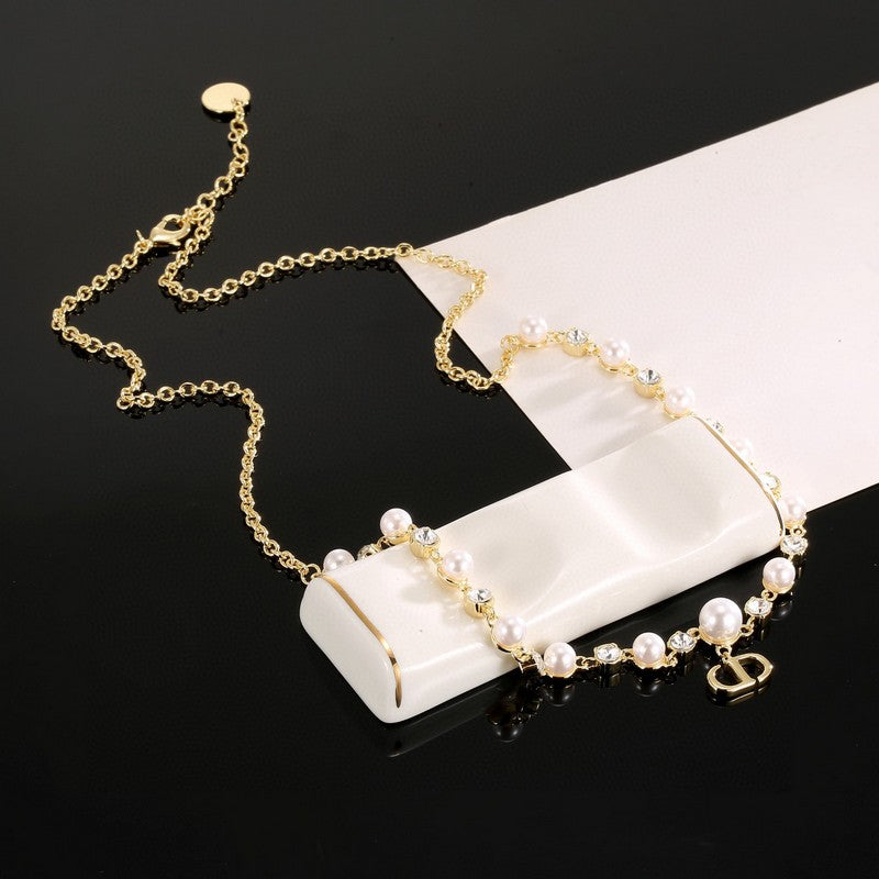 18K CD Pearl Chain Necklace