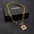 18K CC Leather Choker Necklace