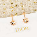 18K CD Flower Rose Gold Earrings