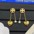 18K Louis Diamond Pearl Drop Earrings