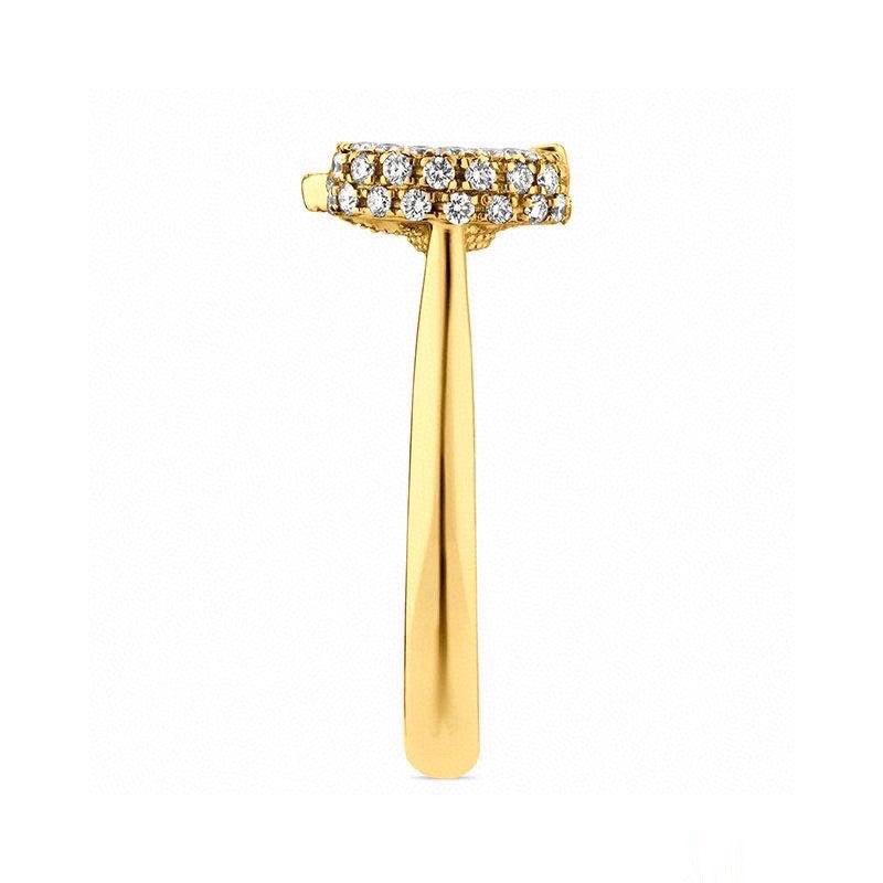 18K GG Flower Diamond Gold Ring