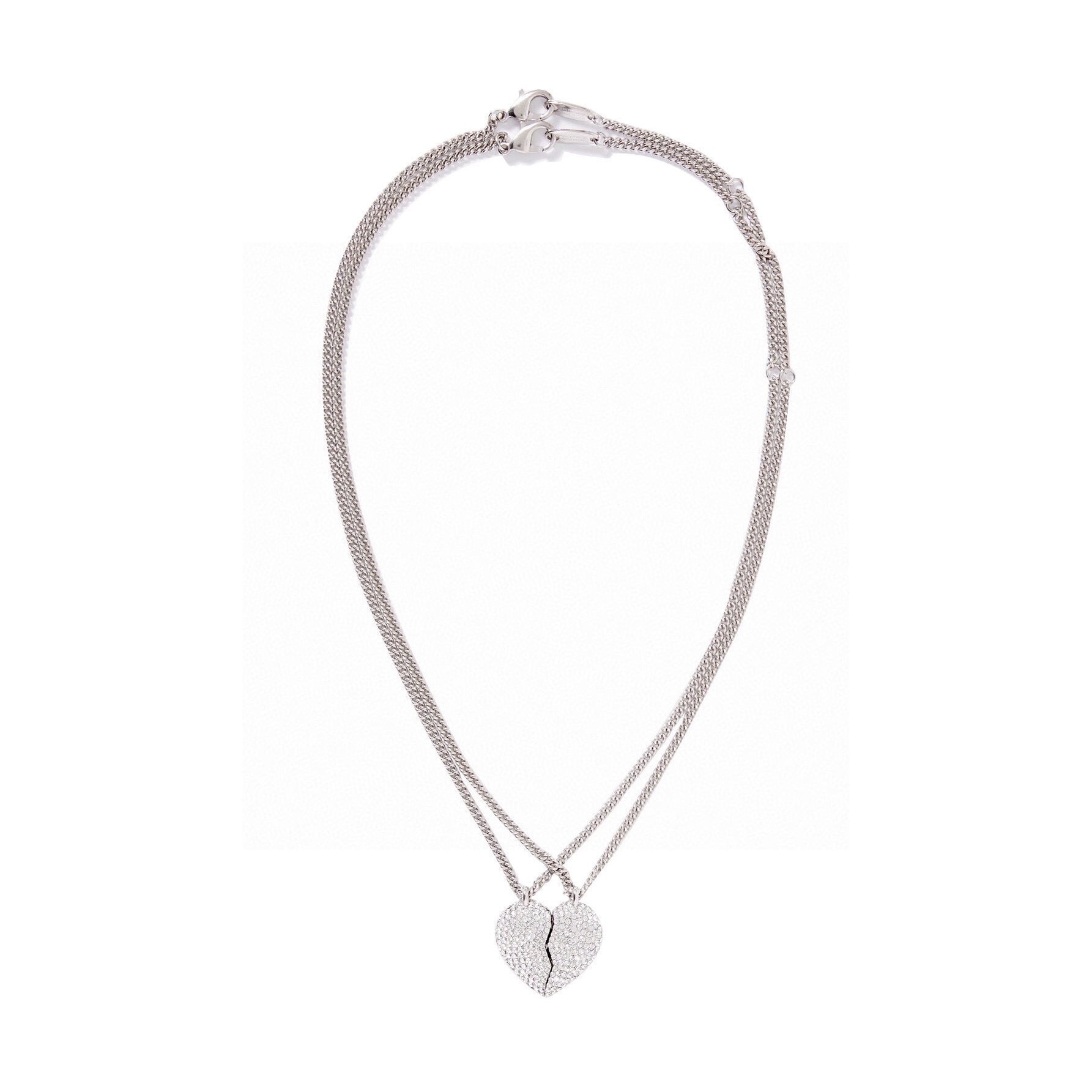 18K BB Lovelock Set Of Two Silver-tone Crystal Necklaces