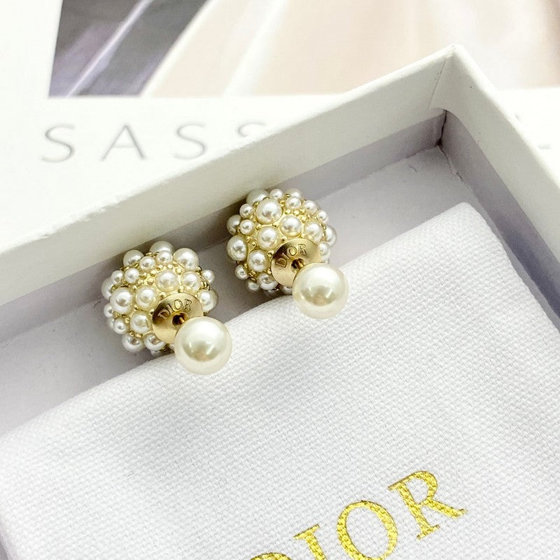 18K CD Pearl Gold Earrings