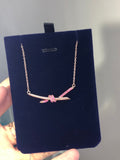 18K T Knot Pendant Diamond Necklace