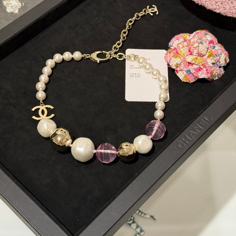 18K CC Color Crystal Choker Necklace