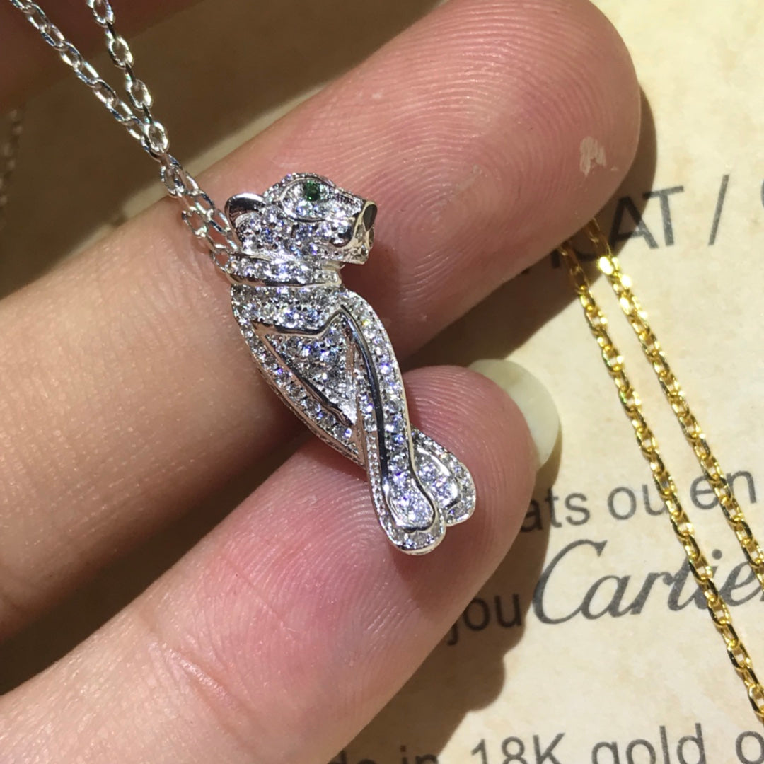 18K Panthere De Diamond Necklace