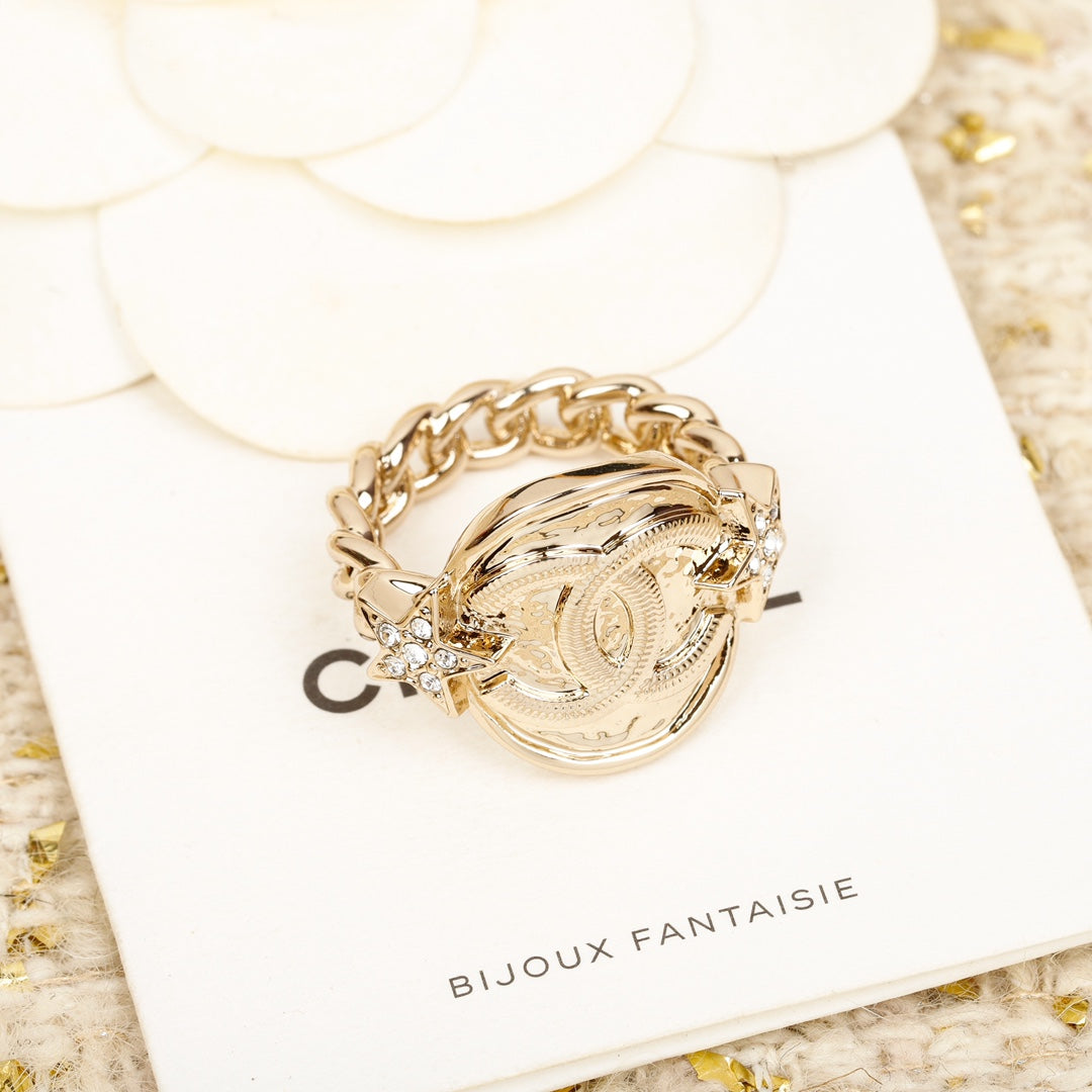 18K CC Chain Ring