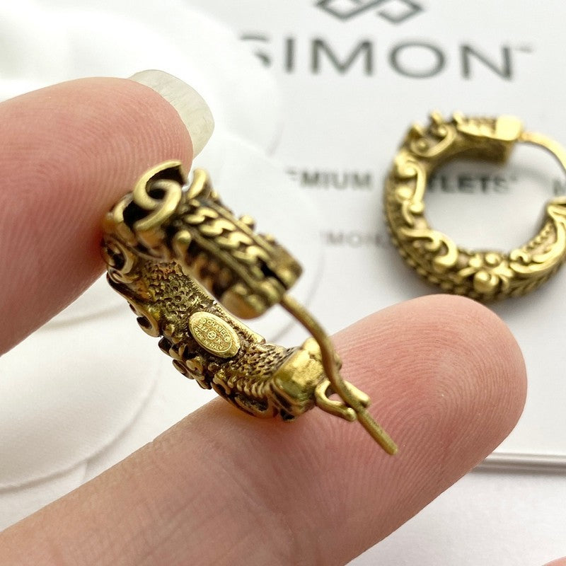 18K CC 24C Vintage Gold Earrings