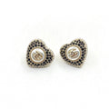 18K CC Heart Crystals Earrings