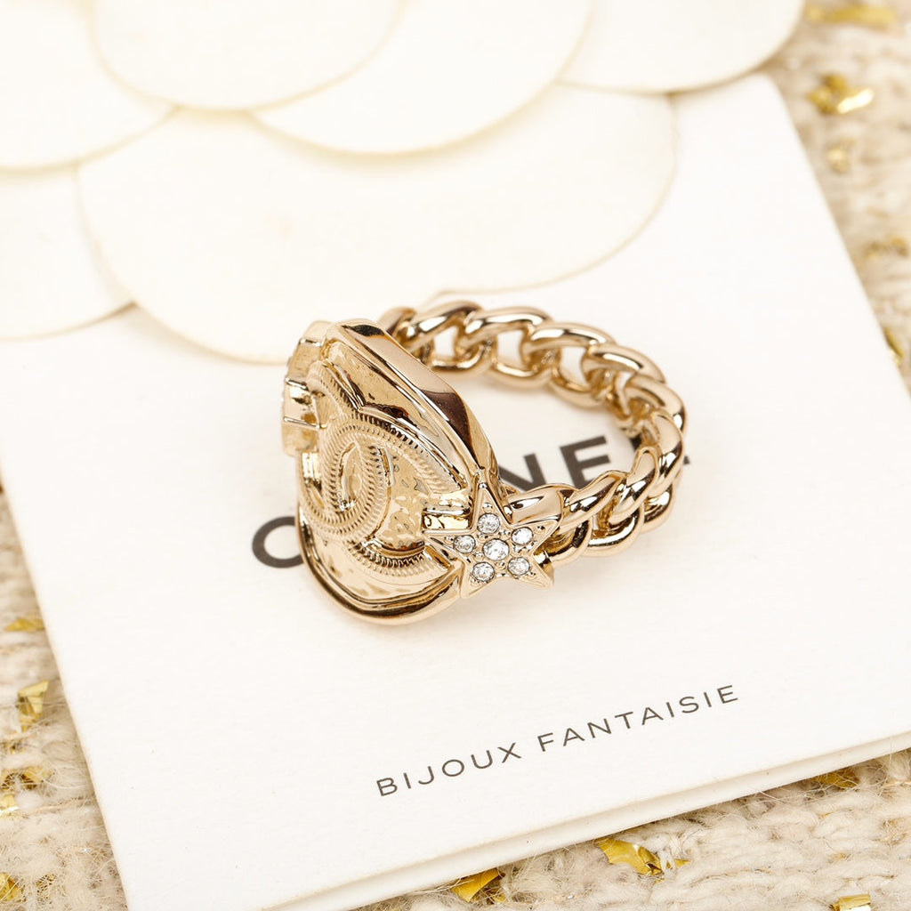 18K CC Chain Ring