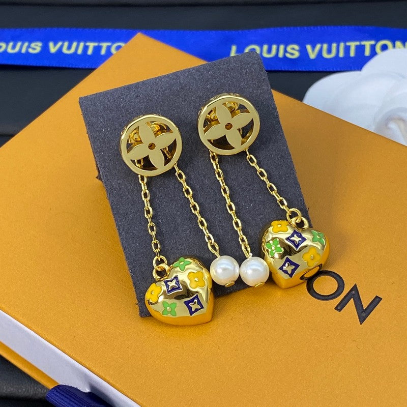 18K Louis Diamond Pearl Drop Earrings