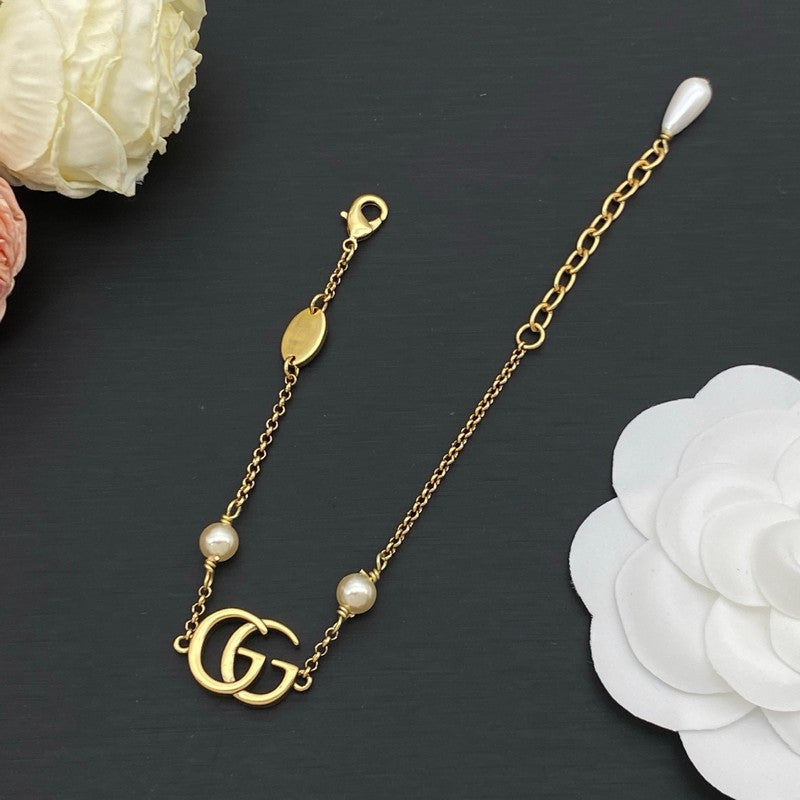 18K GG Pearl Chain Bracelet
