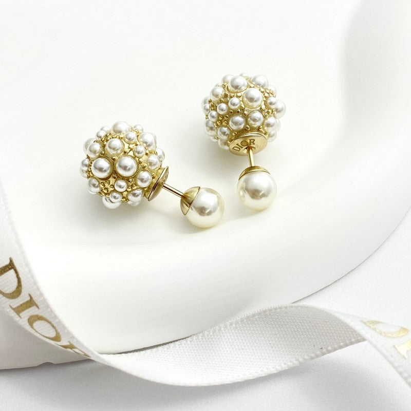 18K CD Pearl Gold Earrings