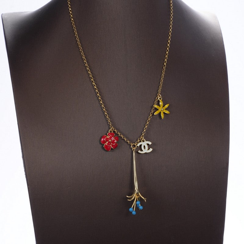 18K CC Color Flower Necklace