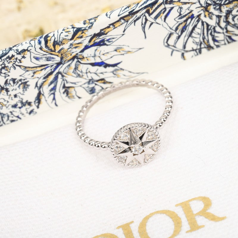 18K CD Compass Diamond Gold Ring