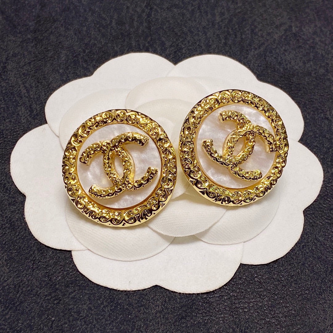 18K CC Crystal Earrings