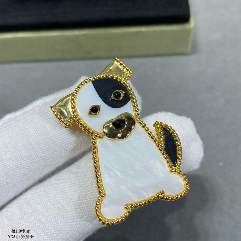 18K Lucky Animals Dog Clip Brooch