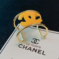 18K CC Color Logo Open Cuff Bracelet