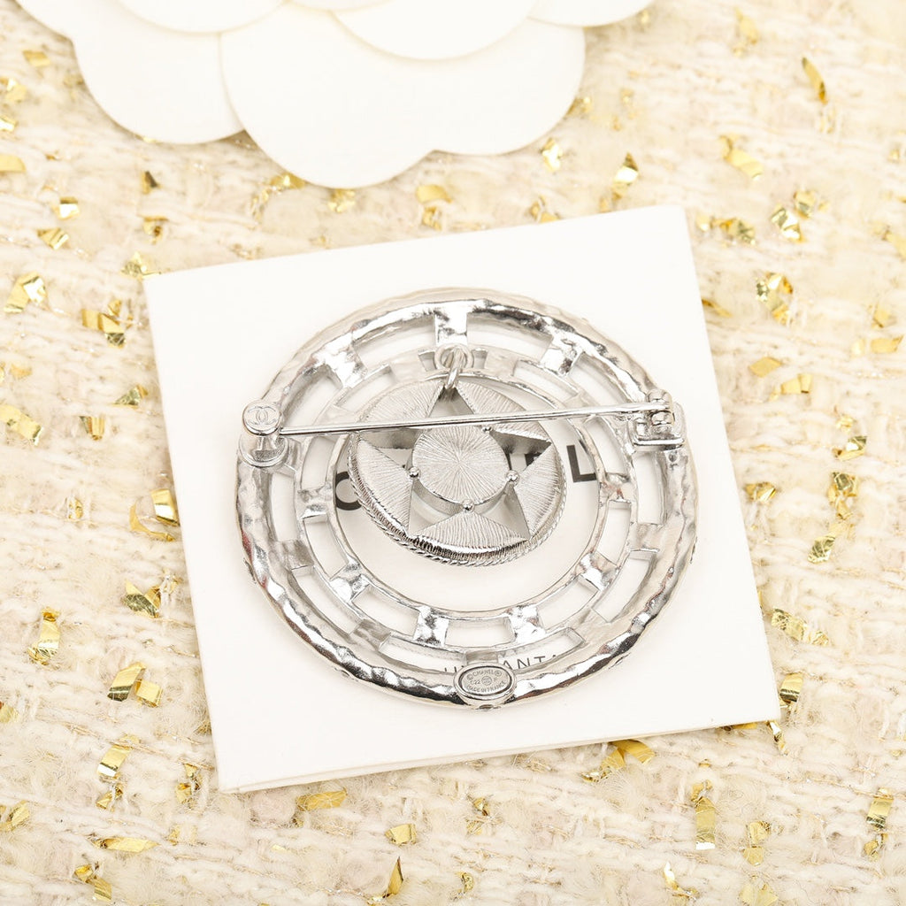 18K CC Black Diamonds Brooch
