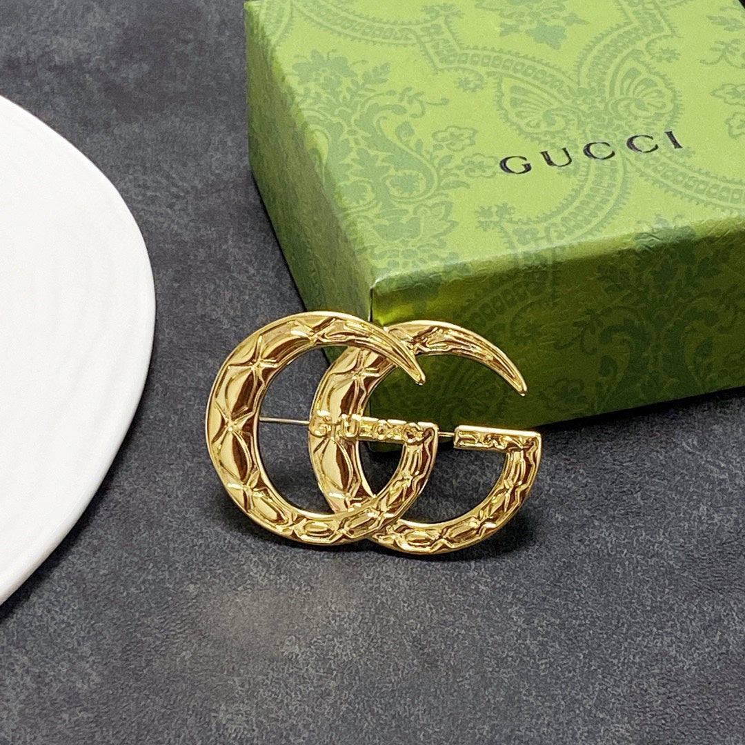 18K Double G Brooch