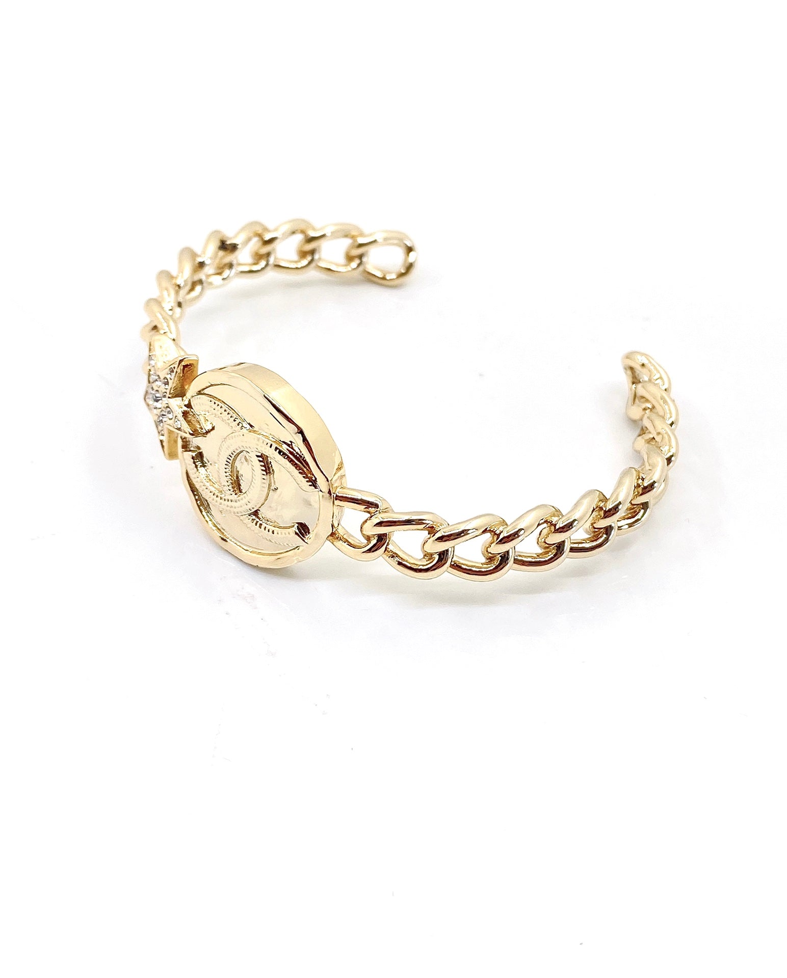 18K CC Open Bracelet
