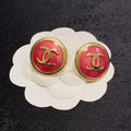 18K CC Red Earrings