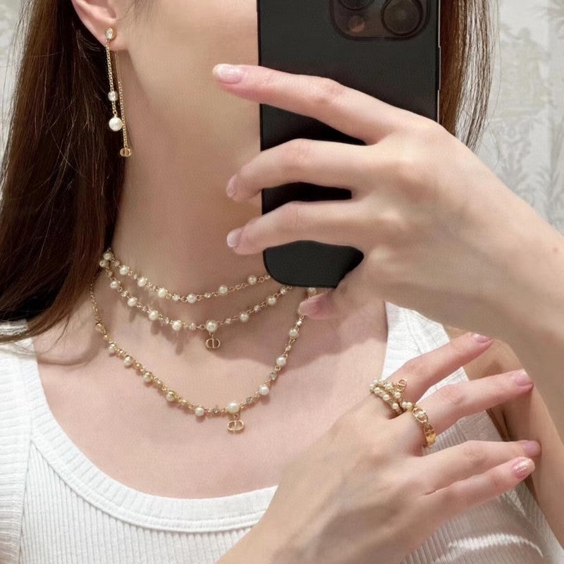 18K CD Pearl Chain Necklace