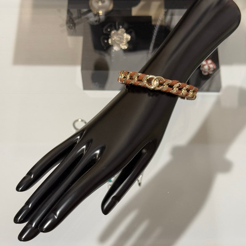 18K CC 26C Black Open Cuff Bracelet